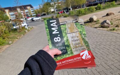 Mecklenburg-Flugblattverteilung in der Fritz-Reuter Stadt